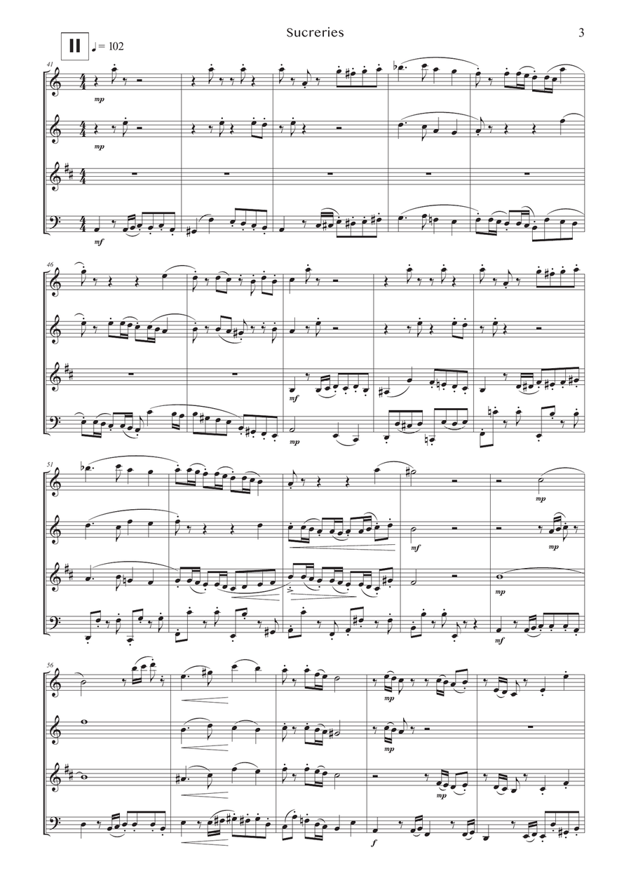 MEUNIER – Sweets | Wind quartet | PDF Woodwind Ensemble scores gallery preview page 5