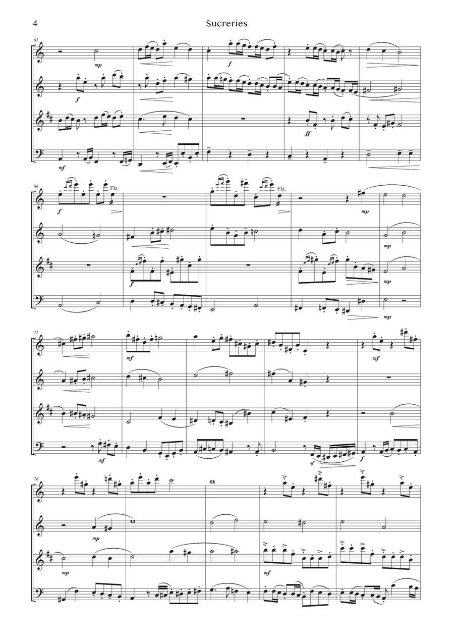 MEUNIER – Sweets | Wind quartet | PDF Woodwind Ensemble scores gallery preview page 6