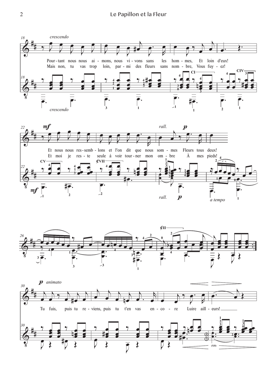 FAURÉ – Two Songs op.1 | Voice & Guitar | PDF Chamber Music scores gallery preview page 5