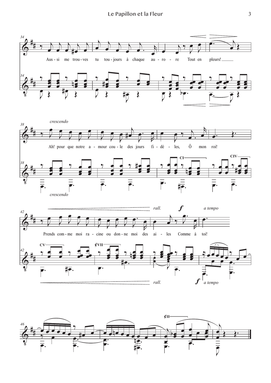 FAURÉ – Two Songs op.1 | Voice & Guitar | PDF Chamber Music scores gallery preview page 6