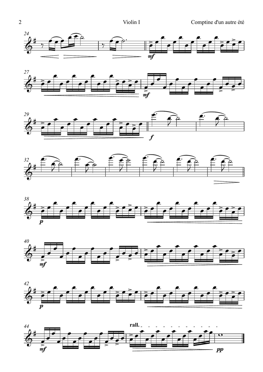 Comptine D'un Autre Été: L'après-Midi String Quartet scores gallery preview page 6
