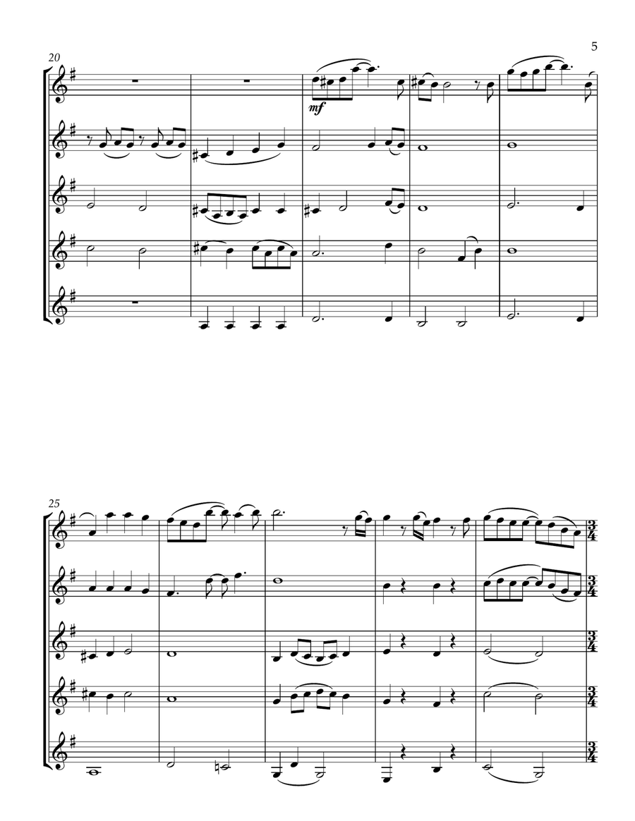Love Of My Life Clarinet Quintet scores gallery preview page 5