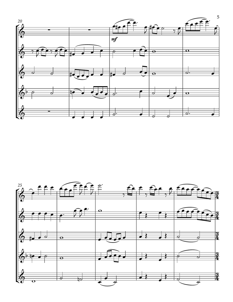 Love Of My Life Woodwind Quintet scores gallery preview page 5