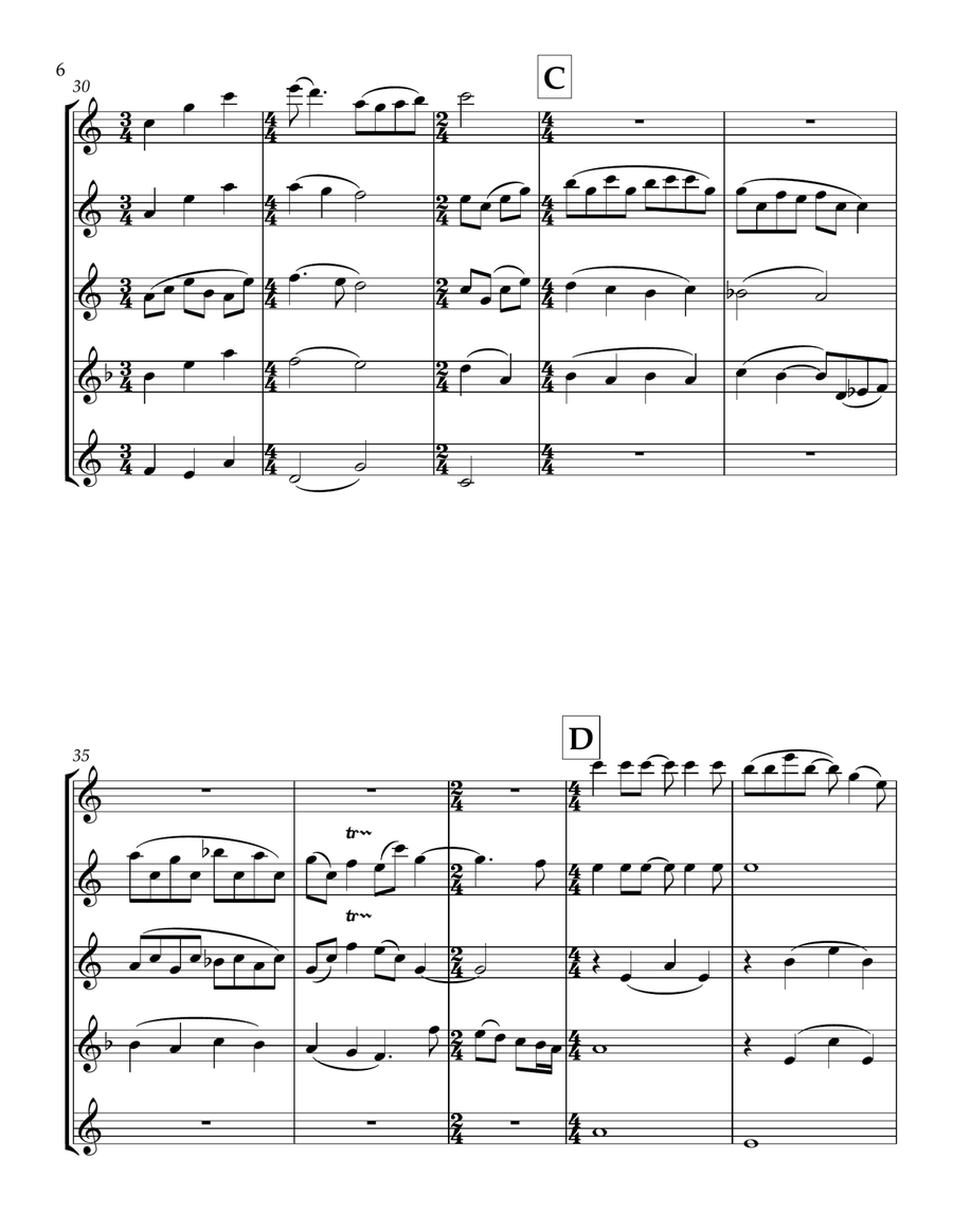 Love Of My Life Woodwind Quintet scores gallery preview page 6