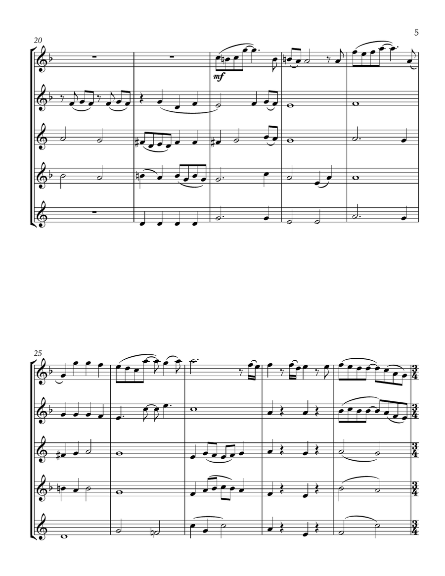 Love Of My Life Saxophone Quintet scores gallery preview page 5