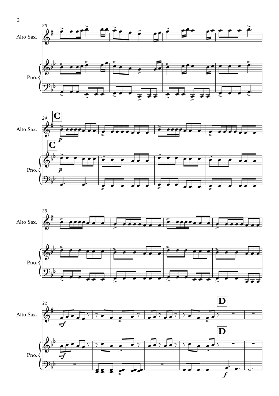 Dragonborn (Skyrim Theme) Alto Saxophone scores gallery preview page 2