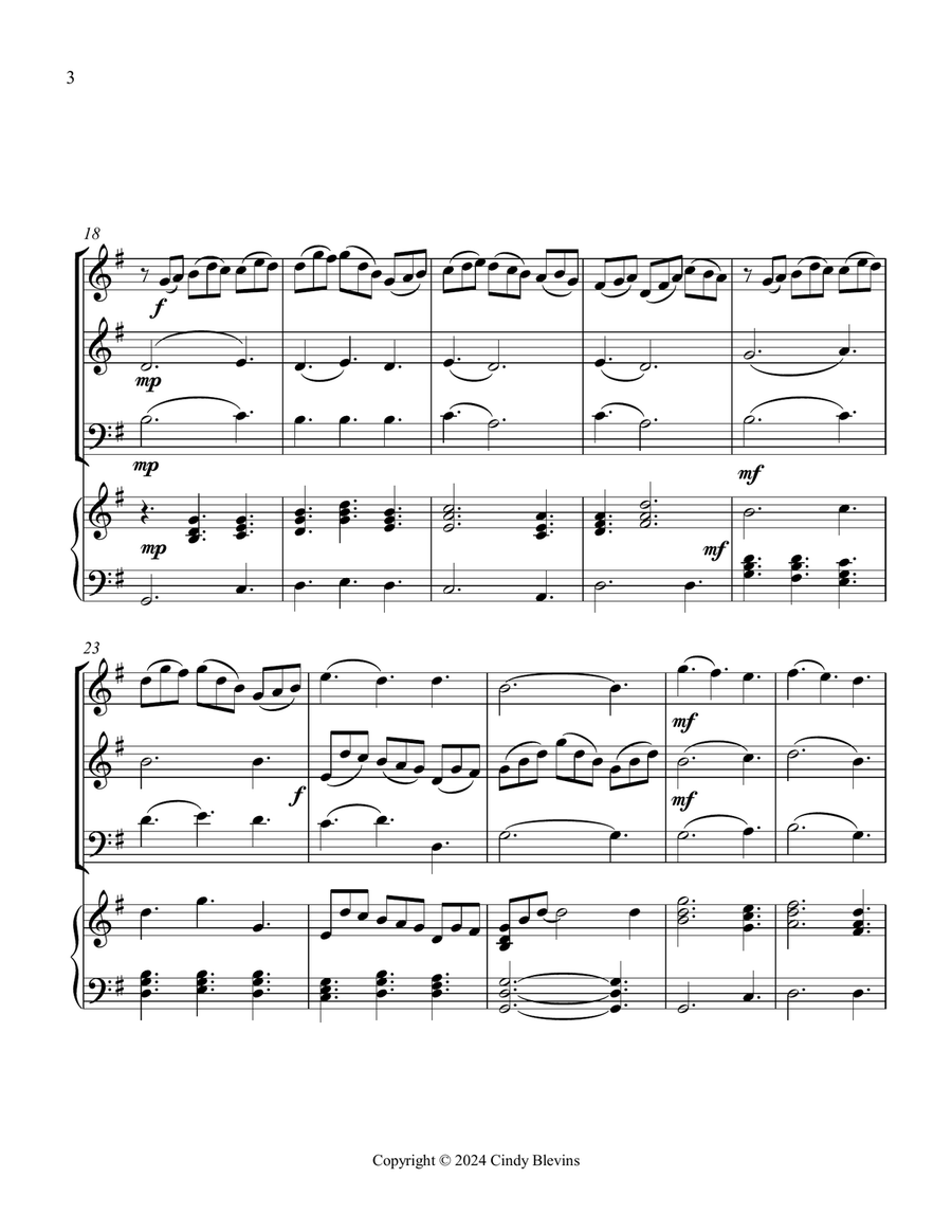 Jesu, Joy of Man's Desiring, for Two Violins, Cello and Piano Piano Quartet scores gallery preview page 4
