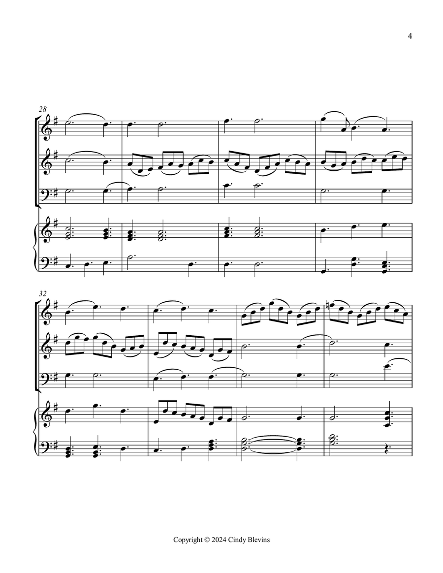 Jesu, Joy of Man's Desiring, for Two Violins, Cello and Piano Piano Quartet scores gallery preview page 5