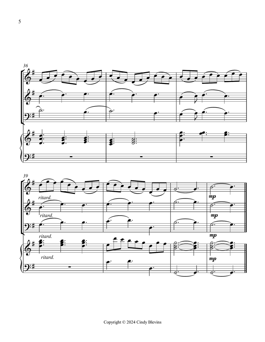 Jesu, Joy of Man's Desiring, for Two Violins, Cello and Piano Piano Quartet scores gallery preview page 6