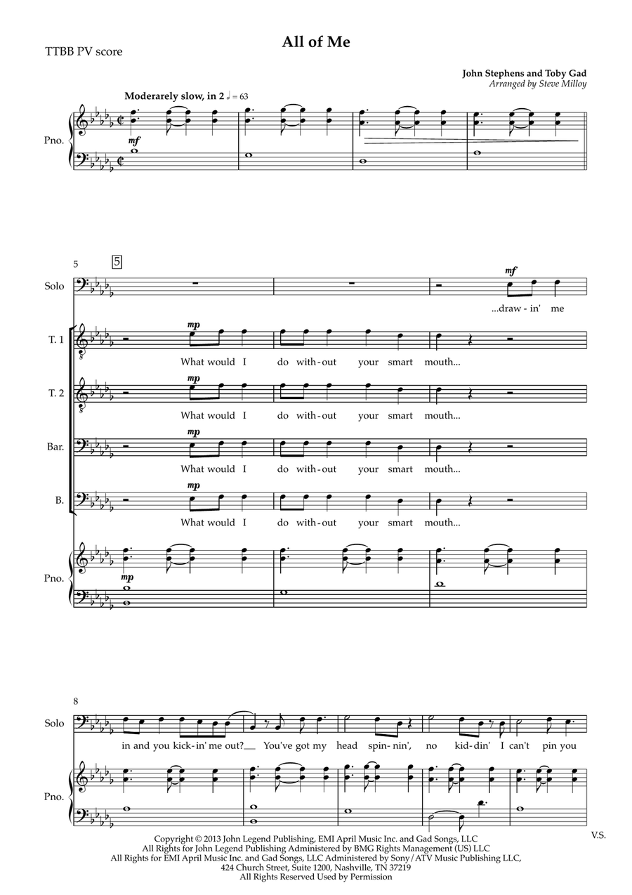 All Of Me All Of Me TTBB scores gallery preview page 1