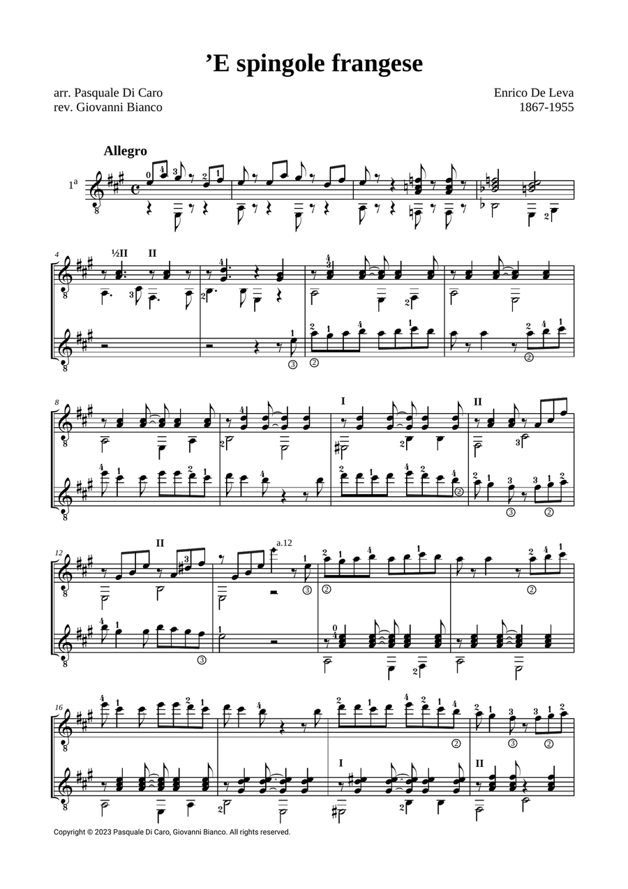 ’E spingole frangese ’E spingole frangese Acoustic Guitar scores gallery preview page 2