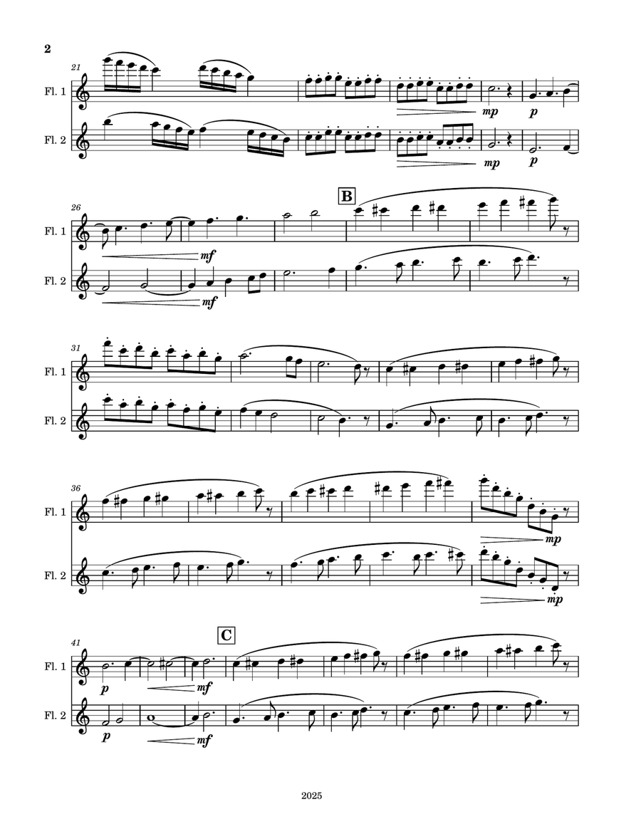Two Robins Two Robins Flute Duet scores gallery preview page 2