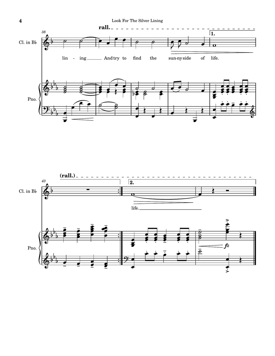 Look For The Silver Lining (Jerome Kern). B-Flat Clarinet scores gallery preview page 4