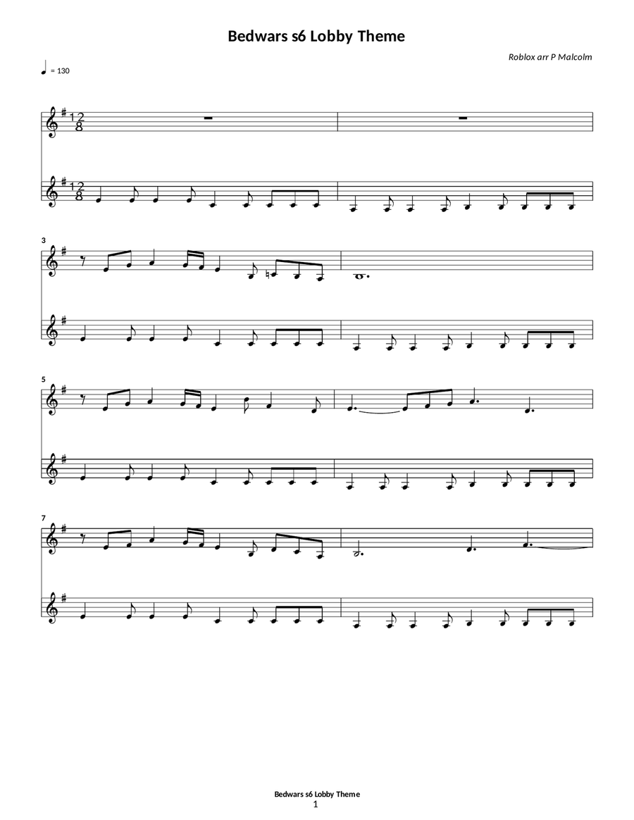 Roblox Roblox String Duet scores gallery preview page 1