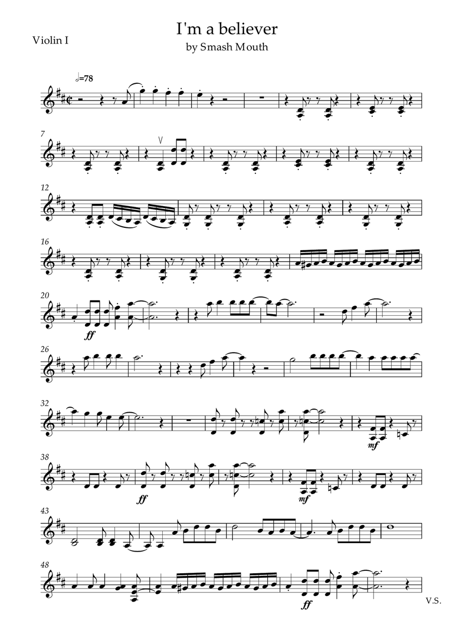 I'm A Believer I'm A Believer String Quartet scores gallery preview page 1