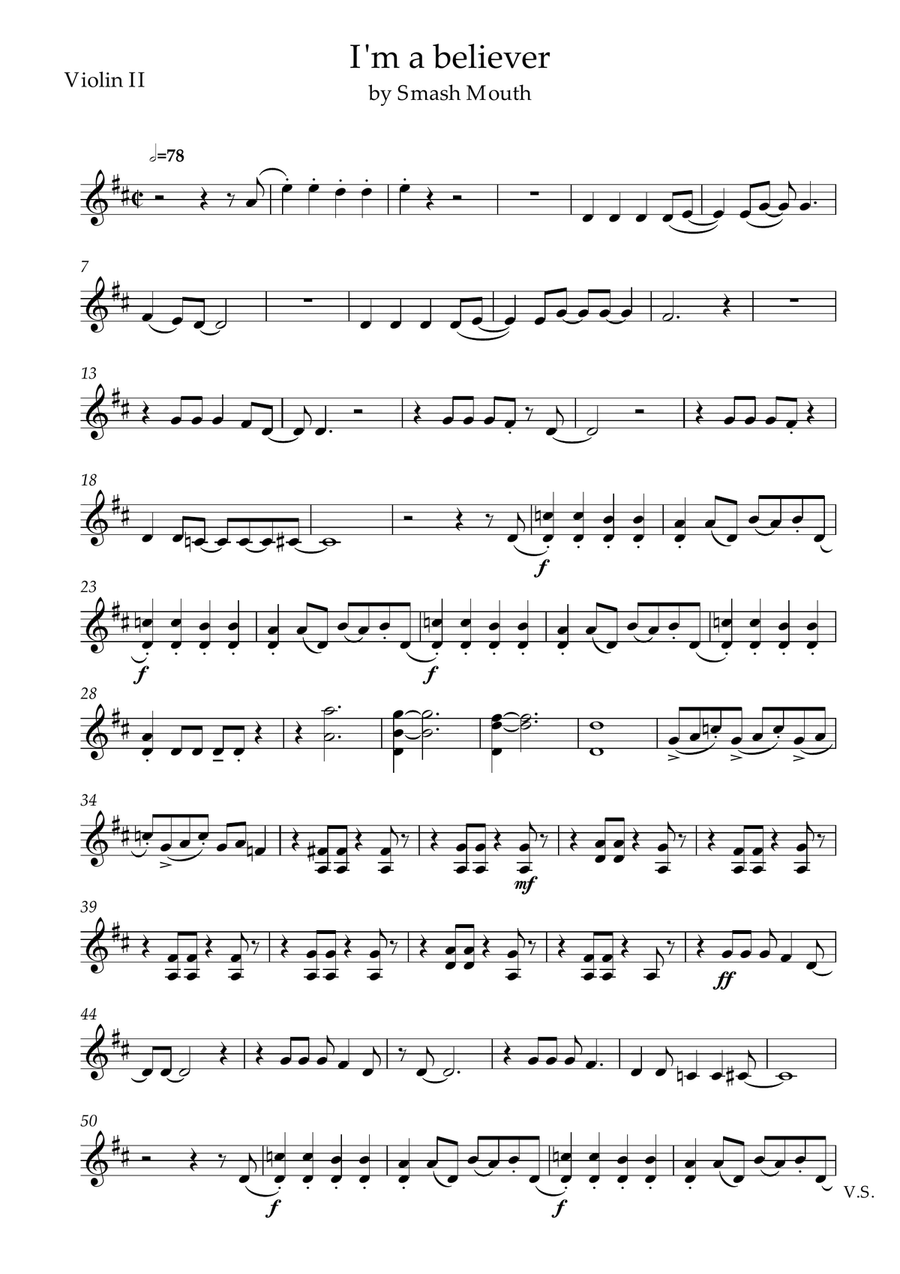 I'm A Believer I'm A Believer String Quartet scores gallery preview page 3