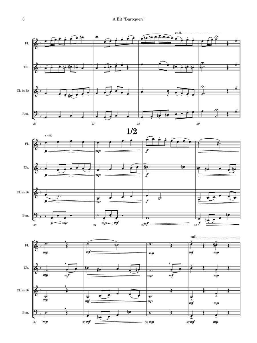 A Bit Baroquen A Bit Baroquen Woodwind Quartet scores gallery preview page 4