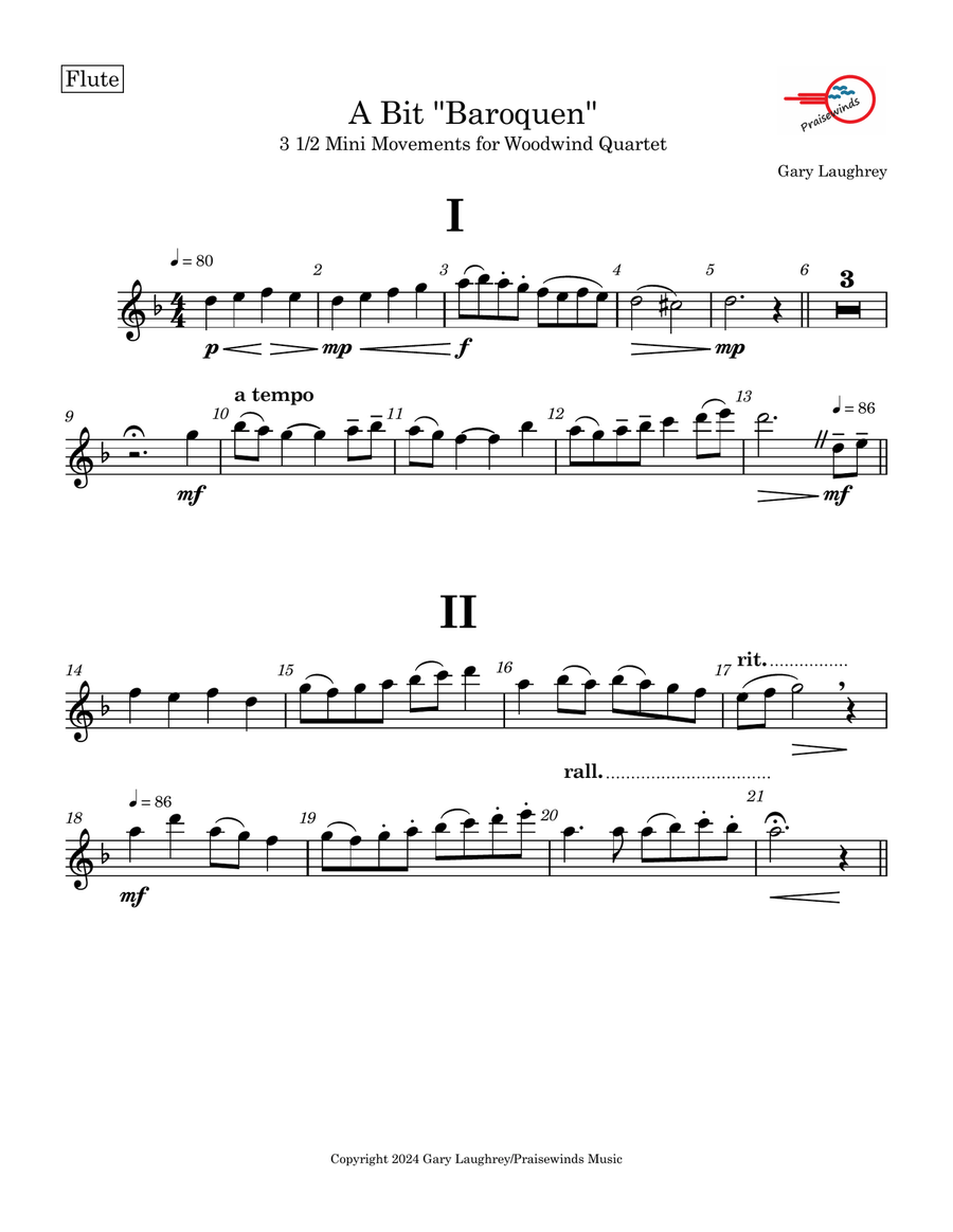 A Bit Baroquen A Bit Baroquen Woodwind Quartet scores gallery preview page 6
