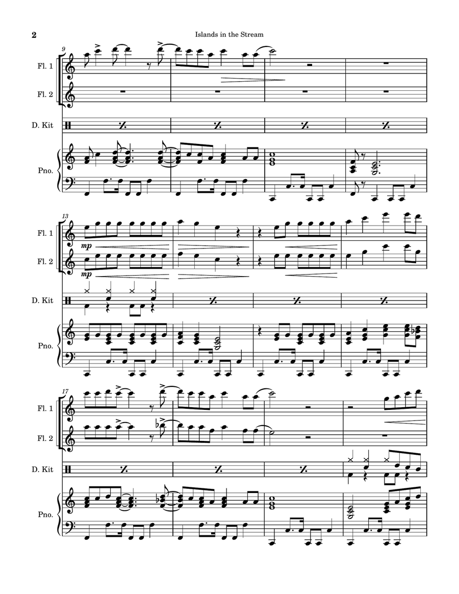 Islands In The Stream Flute Duet scores gallery preview page 2