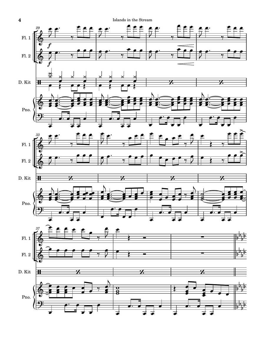 Islands In The Stream Flute Duet scores gallery preview page 4