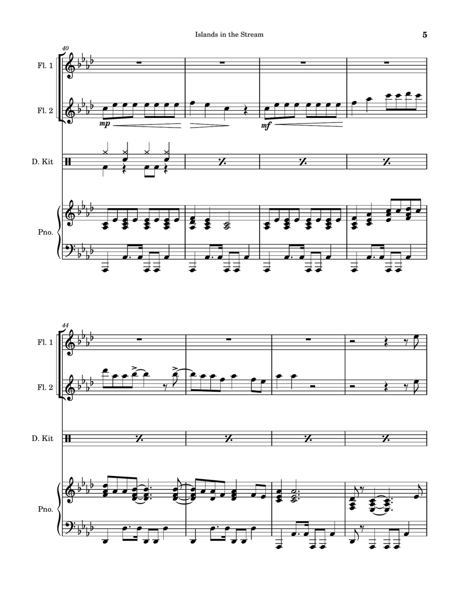 Islands In The Stream Flute Duet scores gallery preview page 5