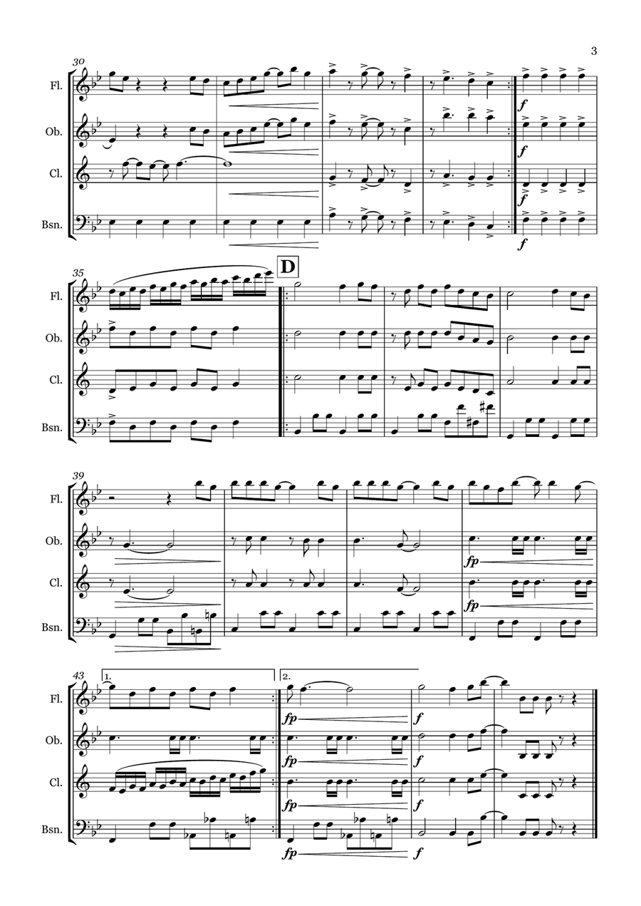 Y.m.c.a. Y.m.c.a. Woodwind Quartet scores gallery preview page 3