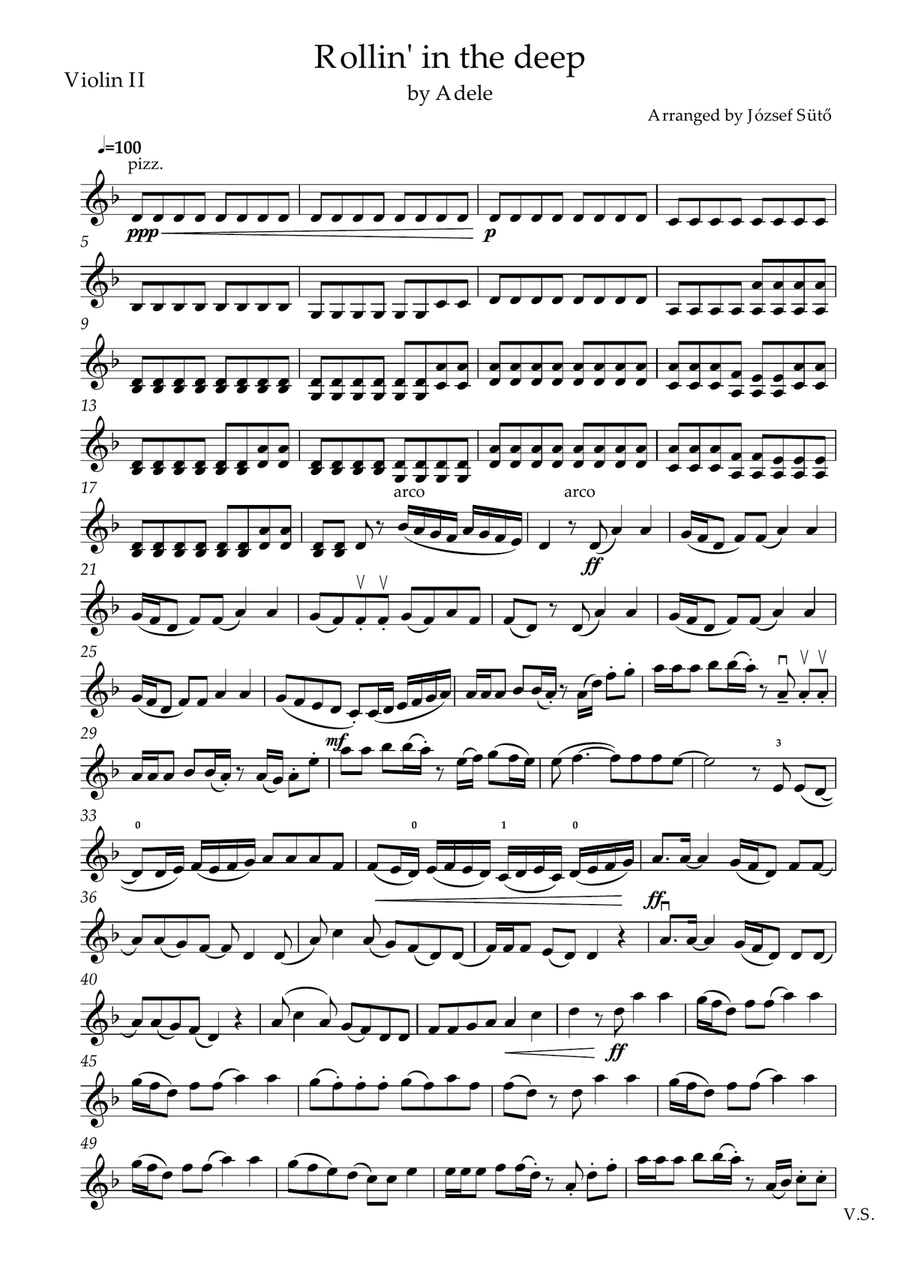 Rolling In The Deep Rolling In The Deep String Quartet scores gallery preview page 3