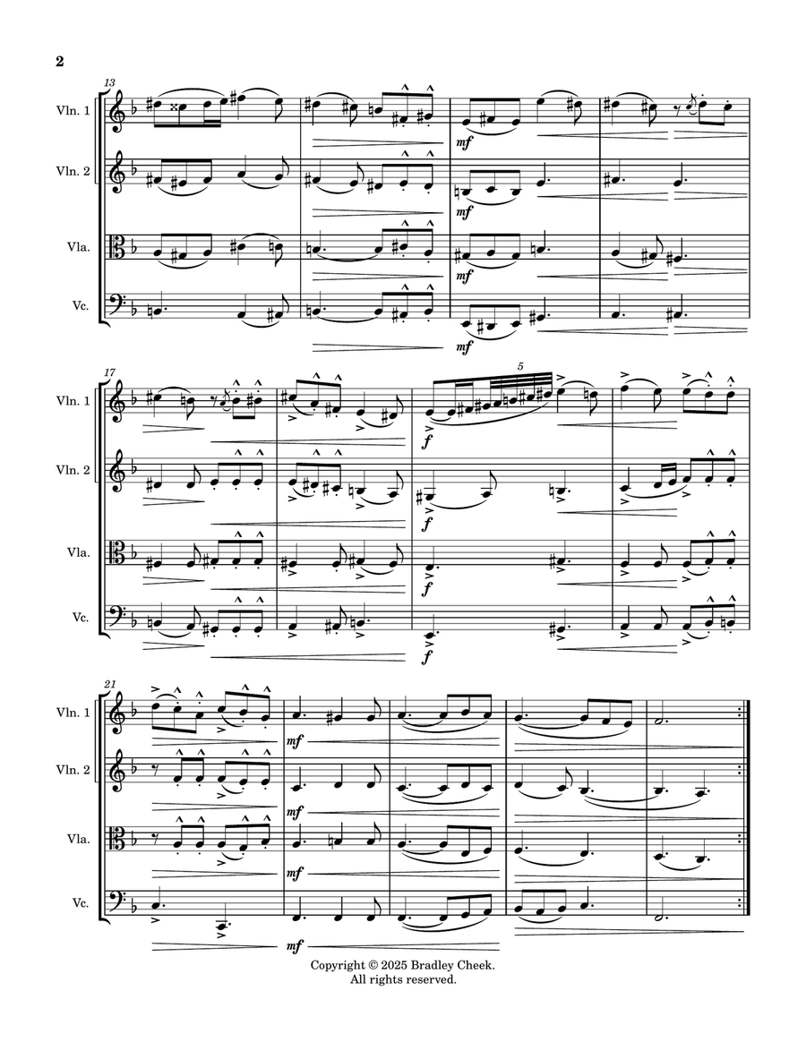 Overgrown for String Quartet String Quartet scores gallery preview page 2