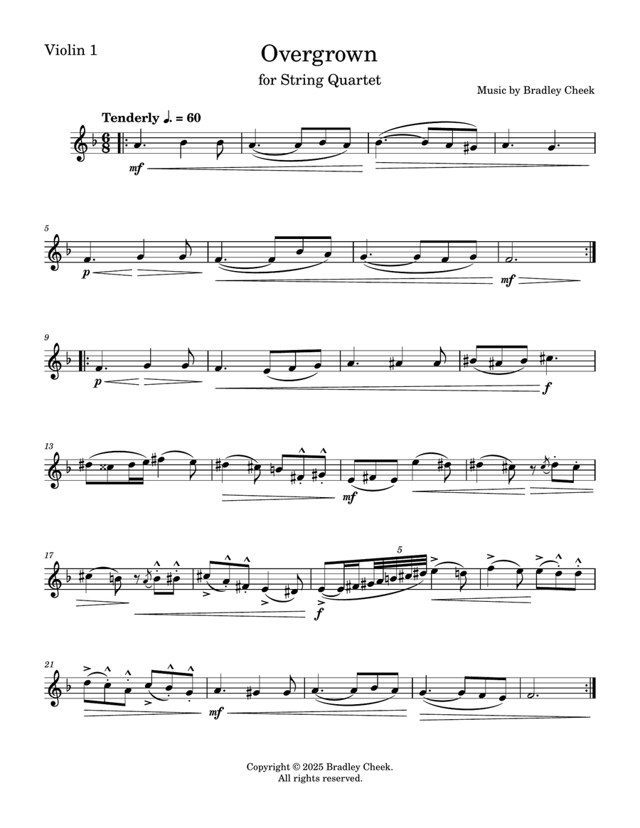 Overgrown for String Quartet String Quartet scores gallery preview page 3