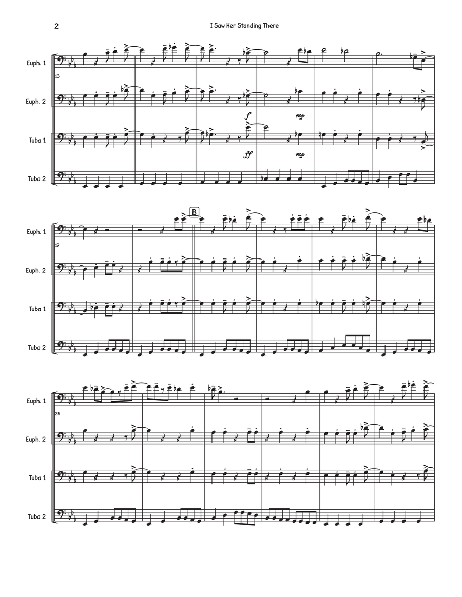 I Saw Her Standing There I Saw Her Standing There Brass Quartet scores gallery preview page 2