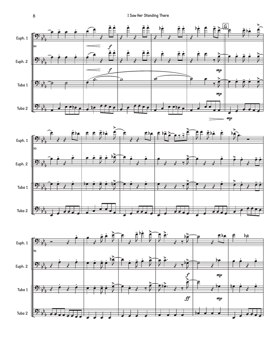I Saw Her Standing There I Saw Her Standing There Brass Quartet scores gallery preview page 6