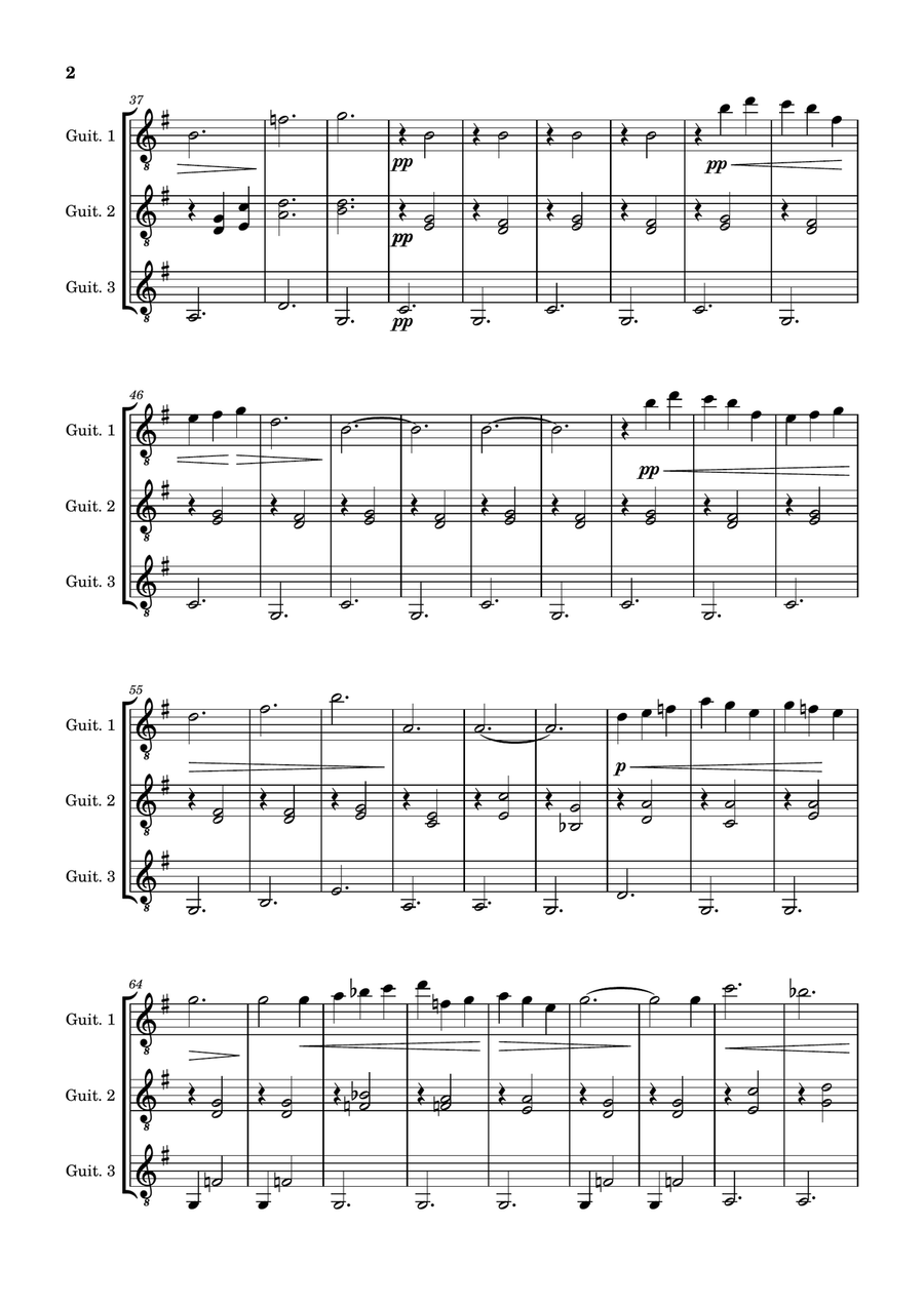Gymnopédie No. 1 Guitar Ensemble scores gallery preview page 2