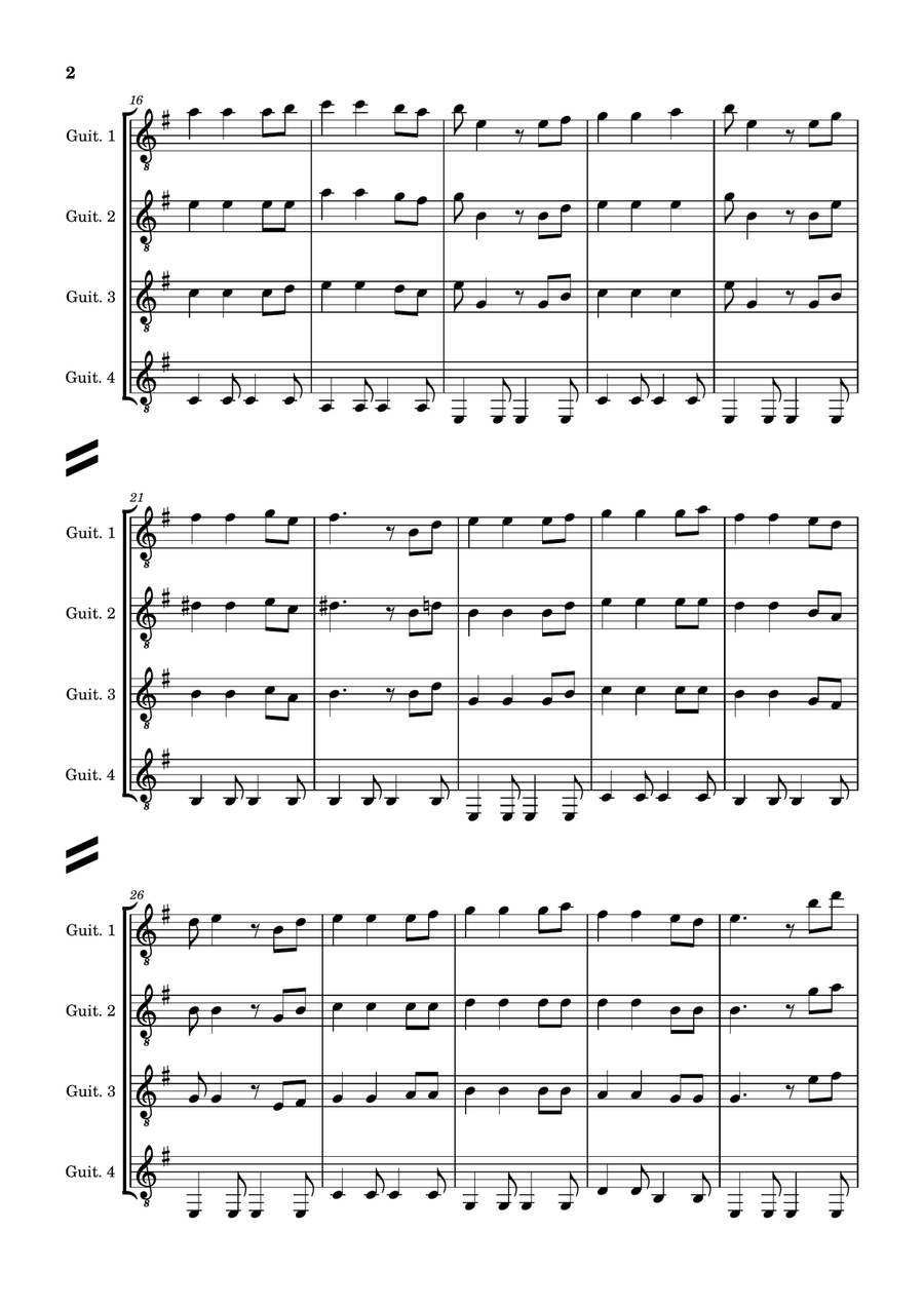 He's A Pirate Guitar Ensemble scores gallery preview page 2