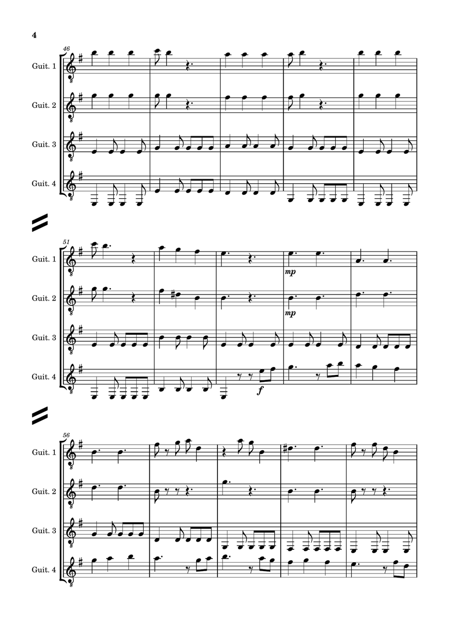 He's A Pirate Guitar Ensemble scores gallery preview page 4
