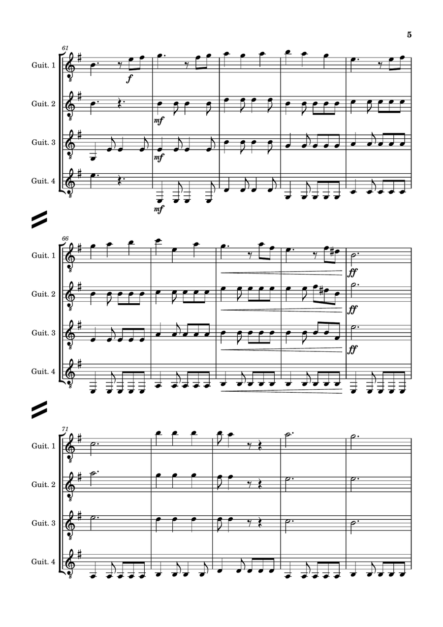 He's A Pirate Guitar Ensemble scores gallery preview page 5