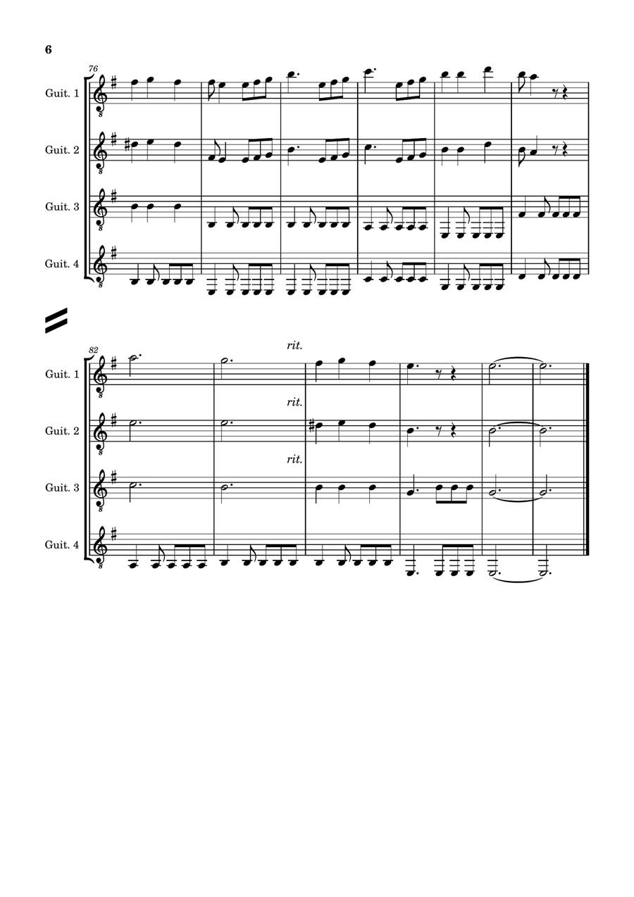 He's A Pirate Guitar Ensemble scores gallery preview page 6