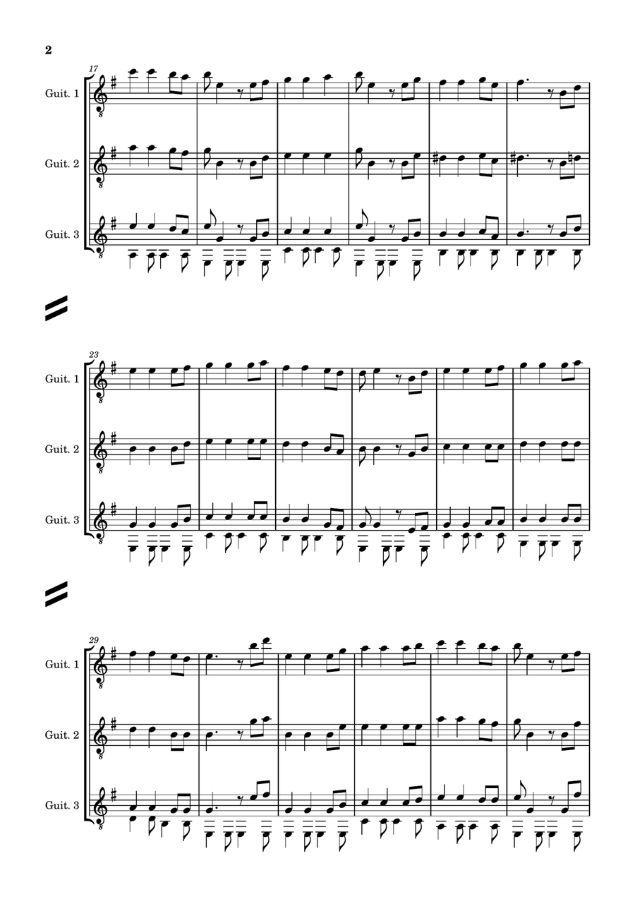 He's A Pirate Guitar Ensemble scores gallery preview page 2