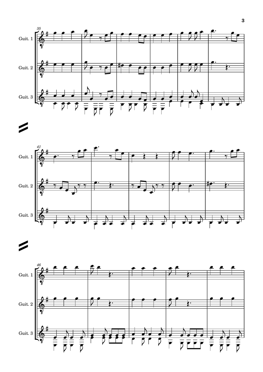 He's A Pirate Guitar Ensemble scores gallery preview page 3
