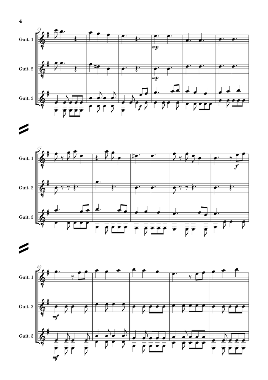 He's A Pirate Guitar Ensemble scores gallery preview page 4