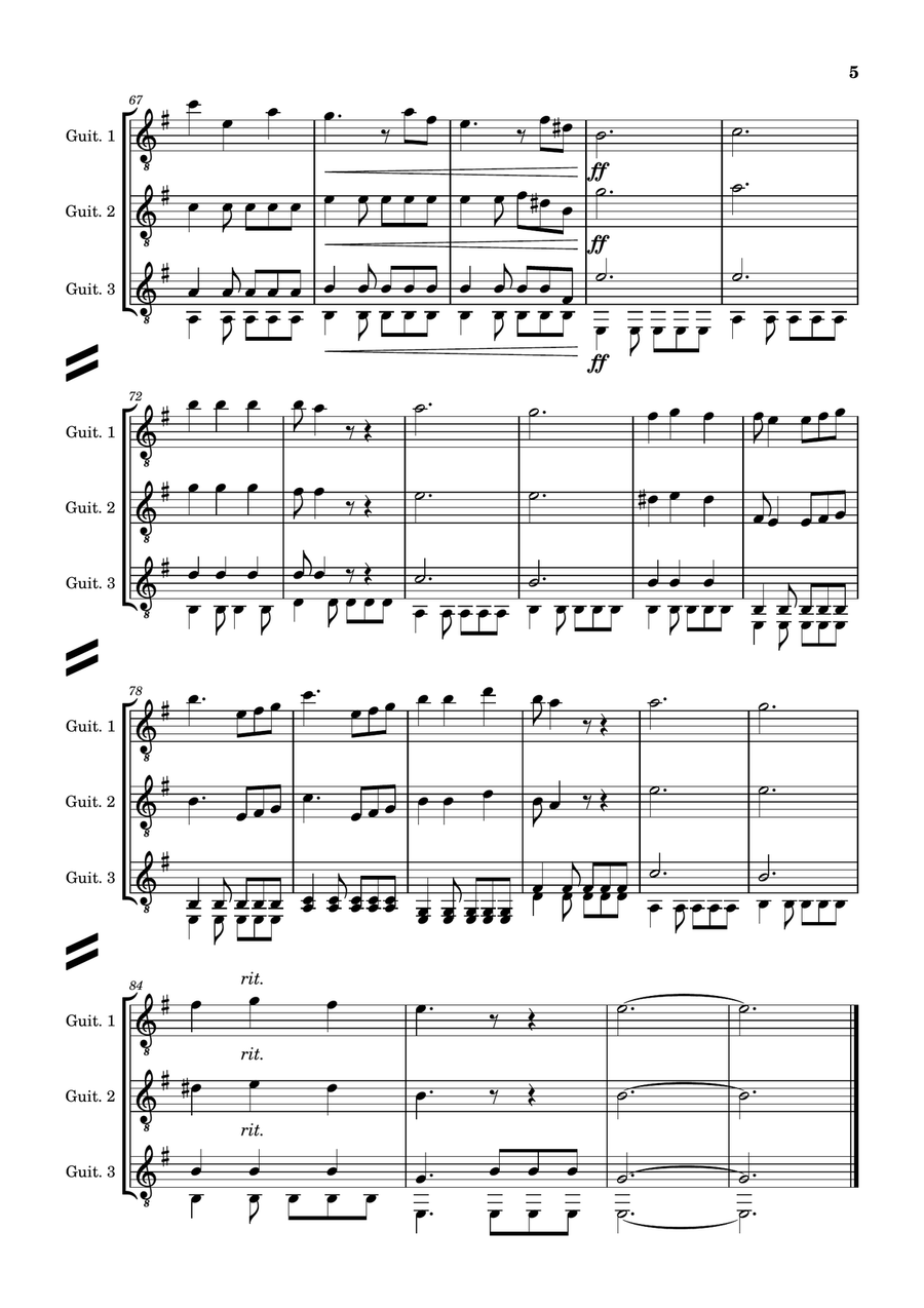He's A Pirate Guitar Ensemble scores gallery preview page 5