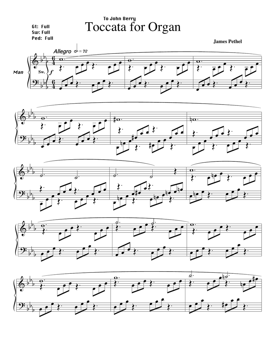 Easy Toccata for Organ Easy Toccata for Organ Organ Solo scores gallery preview page 1