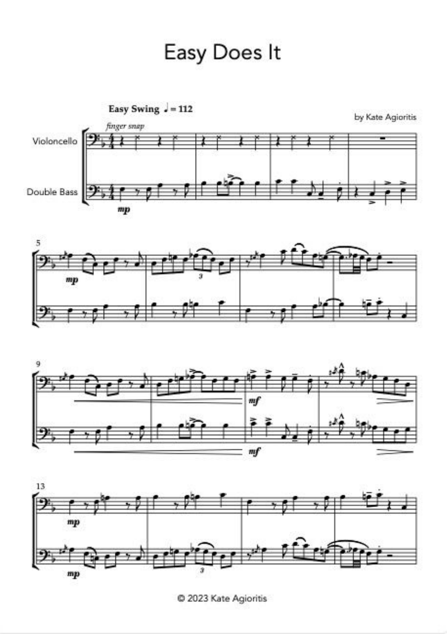 Easy Does It - Jazz Duet for Cello and Double Bass String Duet scores gallery preview page 3
