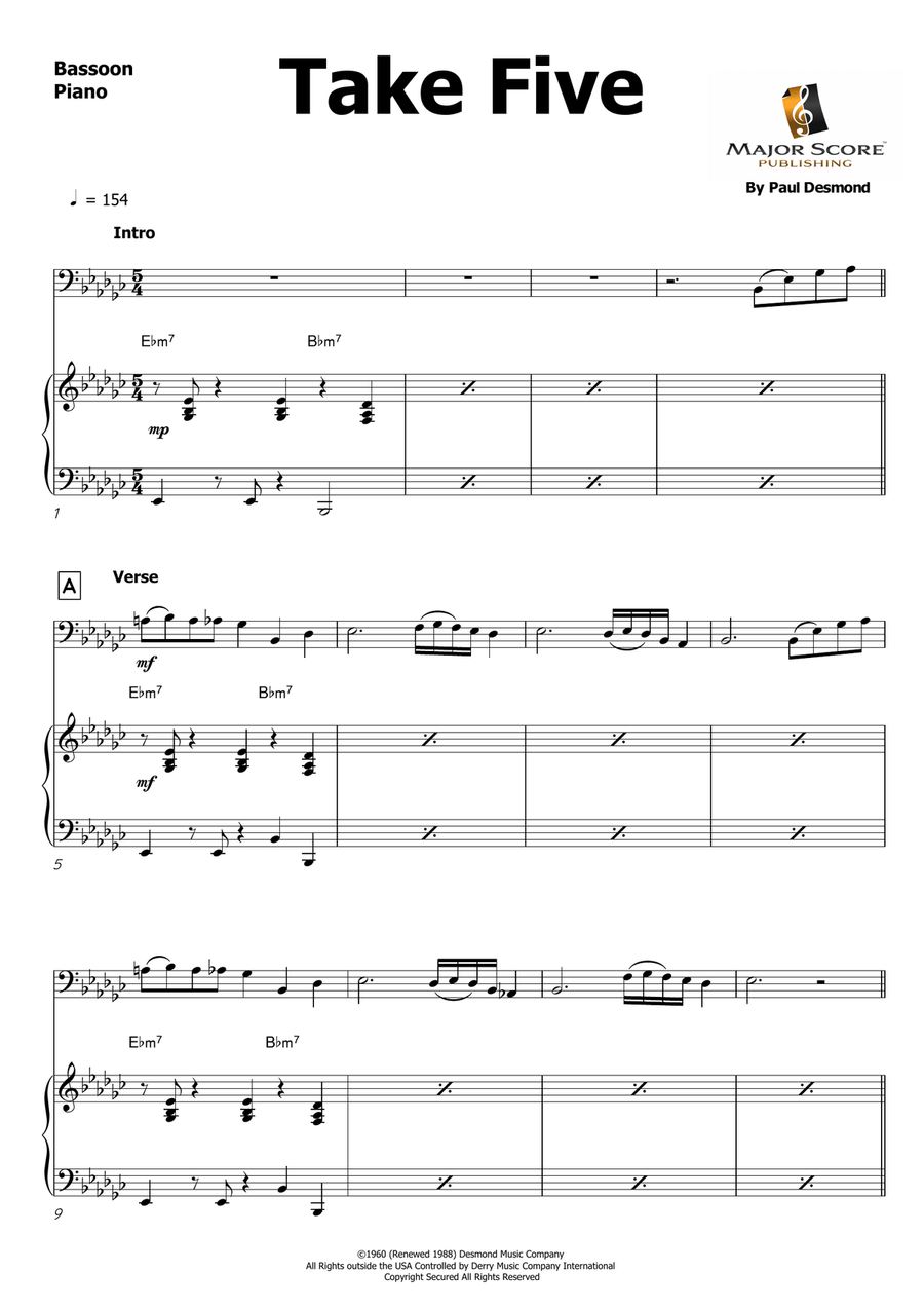 Take Five Bassoon scores gallery preview page 2