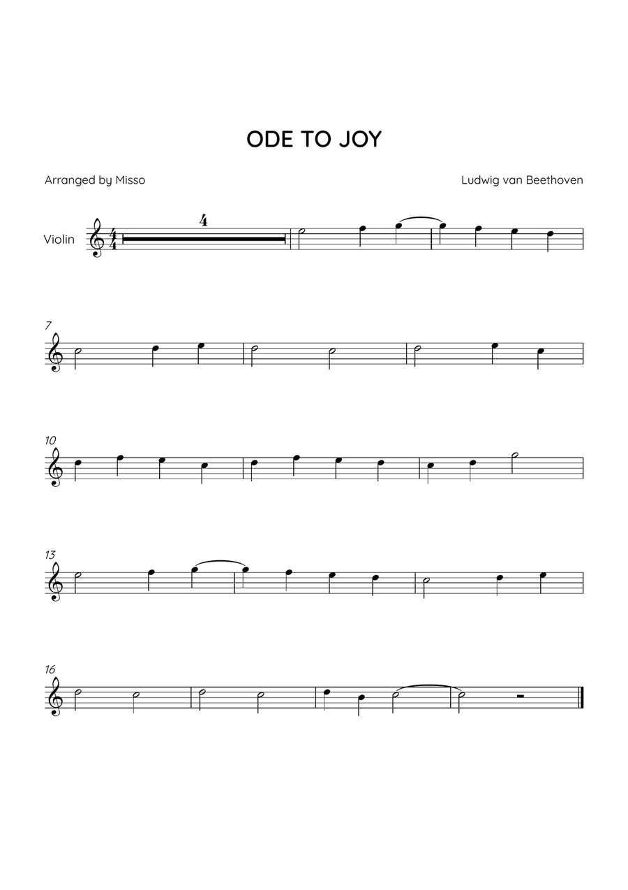 ODE TO JOY - Cello, Violin and Piano in C Major - Beginner Level Piano Trio scores gallery preview page 3