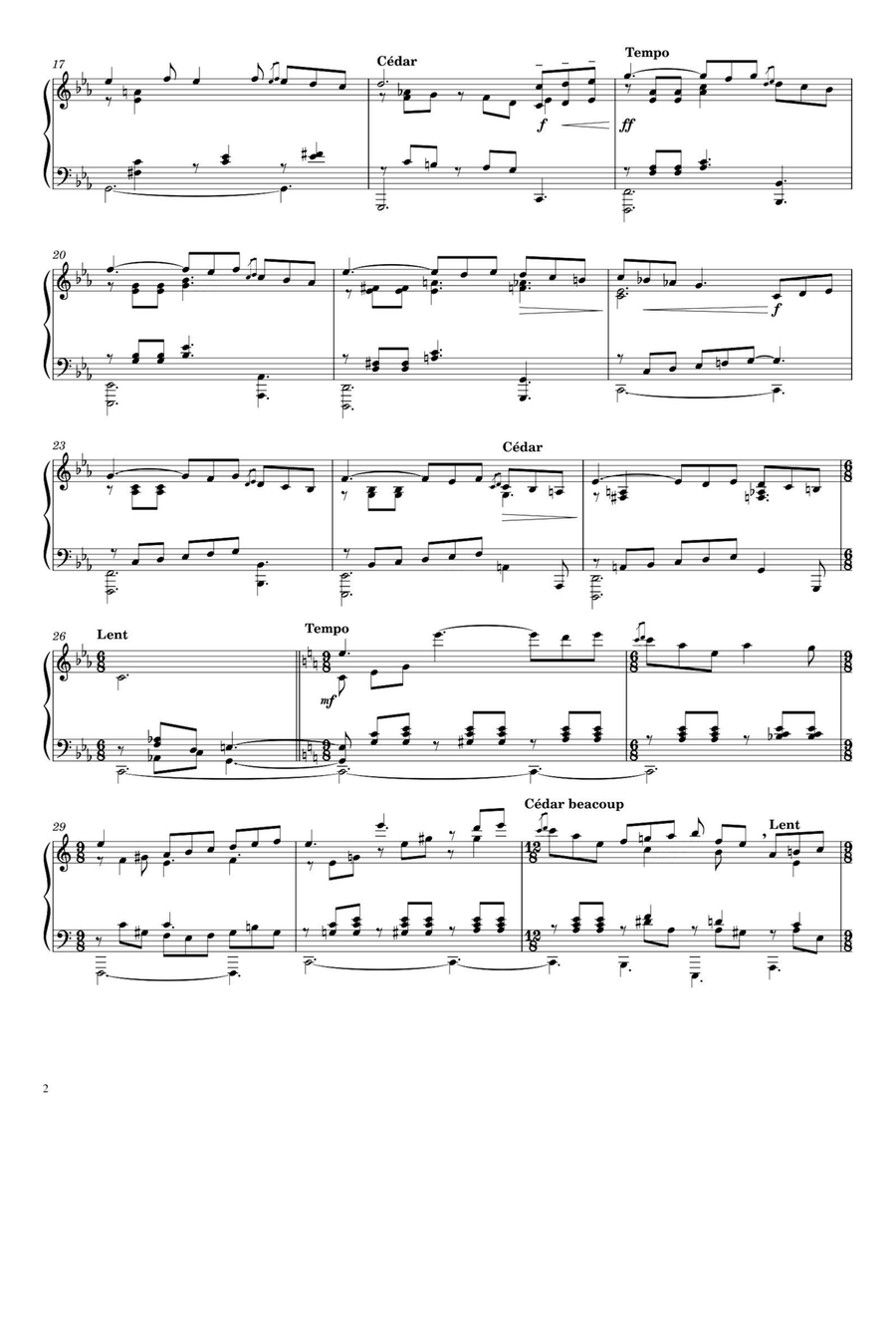 Improvisation No. 15 in C Minor - Francis Poulenc Piano Solo scores gallery preview page 2