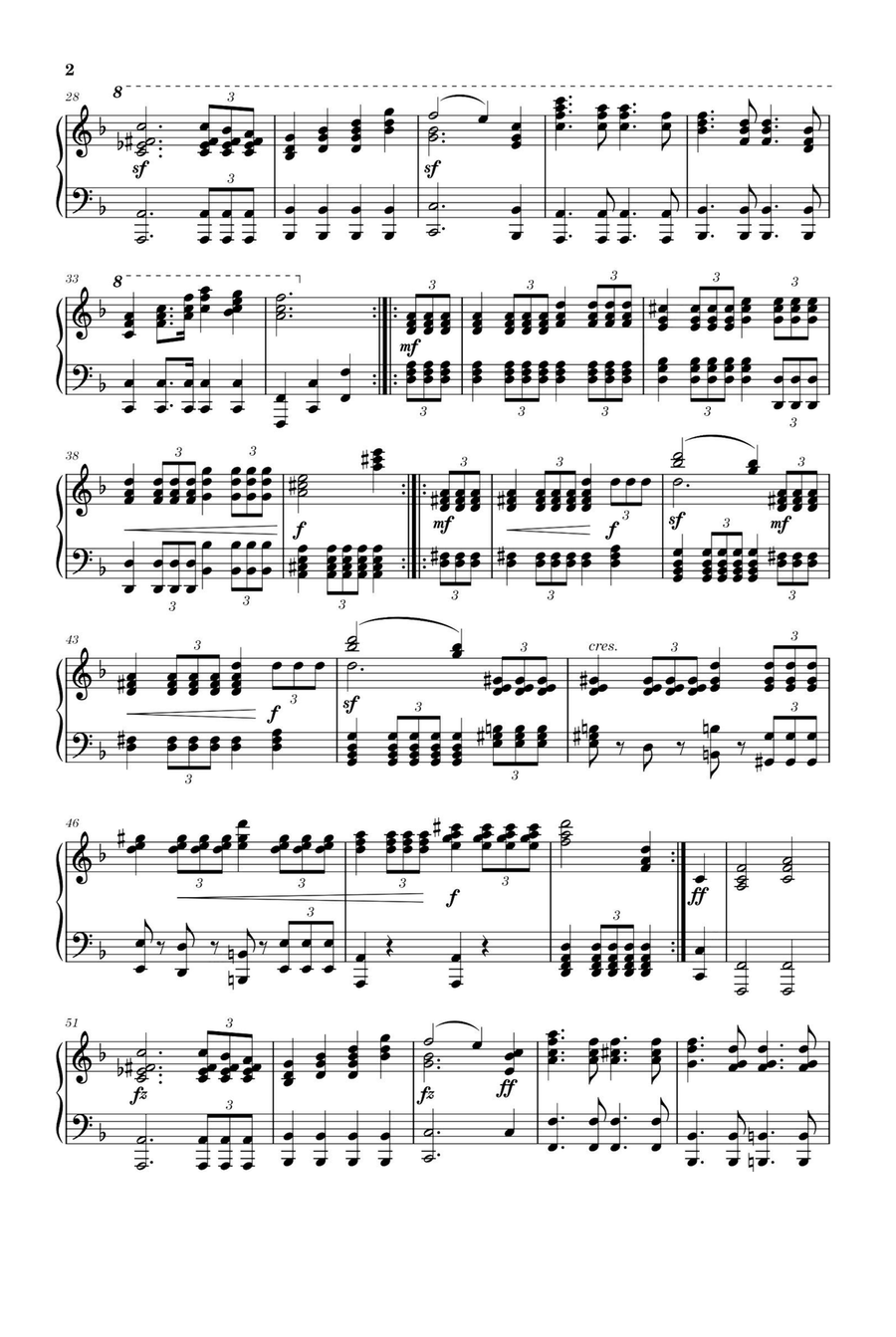 War March of the Priests from Athalie,Op.74 Felix Mendelssohn Piano Solo scores gallery preview page 2