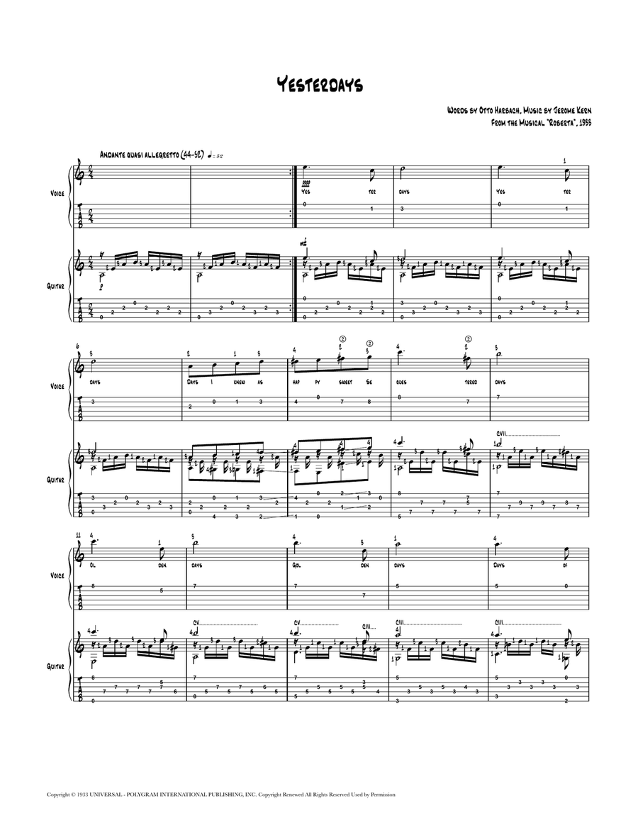 Yesterdays Piano scores gallery preview page 1