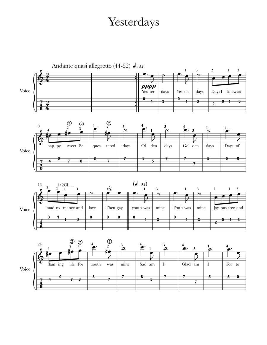 Yesterdays Piano scores gallery preview page 4