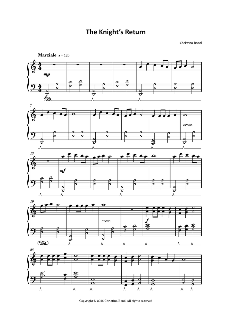 The Knight's Return The Knight's Return Piano Solo scores gallery preview page 2