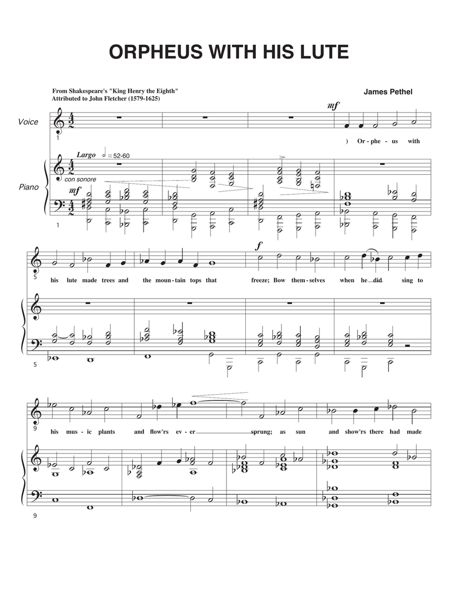 Orpheus With His Lute Lute scores gallery preview page 1